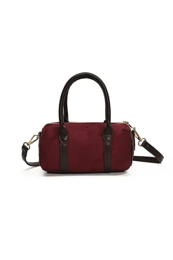 MICAS Bags-Mild Large Capacity Retro Cross-Body Bag BURGUNDY