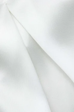 MICAS Skirt Sets-Mock Neck Button Up Bell Sleeve Crop Shirt And Mini Skirt Set WHITE