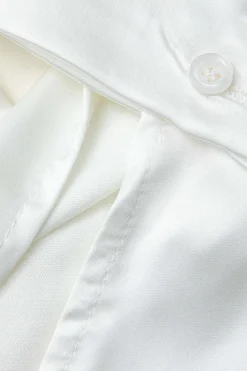 MICAS Skirt Sets-Mock Neck Button Up Bell Sleeve Crop Shirt And Mini Skirt Set WHITE