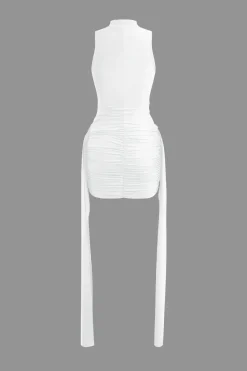 MICAS Mini Dresses-Mock Neck Ruched Mini Dress