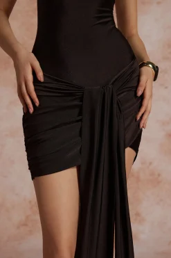 MICAS Mini Dresses-Mock Neck Ruched Mini Dress