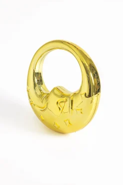 MICAS Bags-Moon Shape Chain Strap Tote Bag GOLD