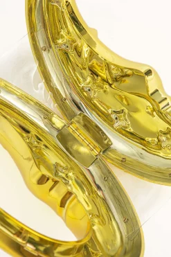 MICAS Bags-Moon Shape Chain Strap Tote Bag GOLD