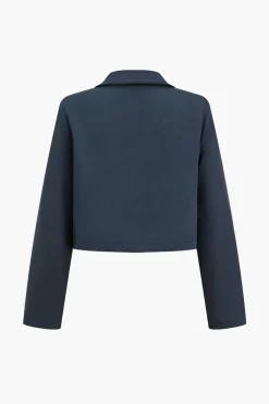 MICAS Blazers|Pant Sets-Notched Lapel Blazer And High Waist Trousers Set DARK GRAY