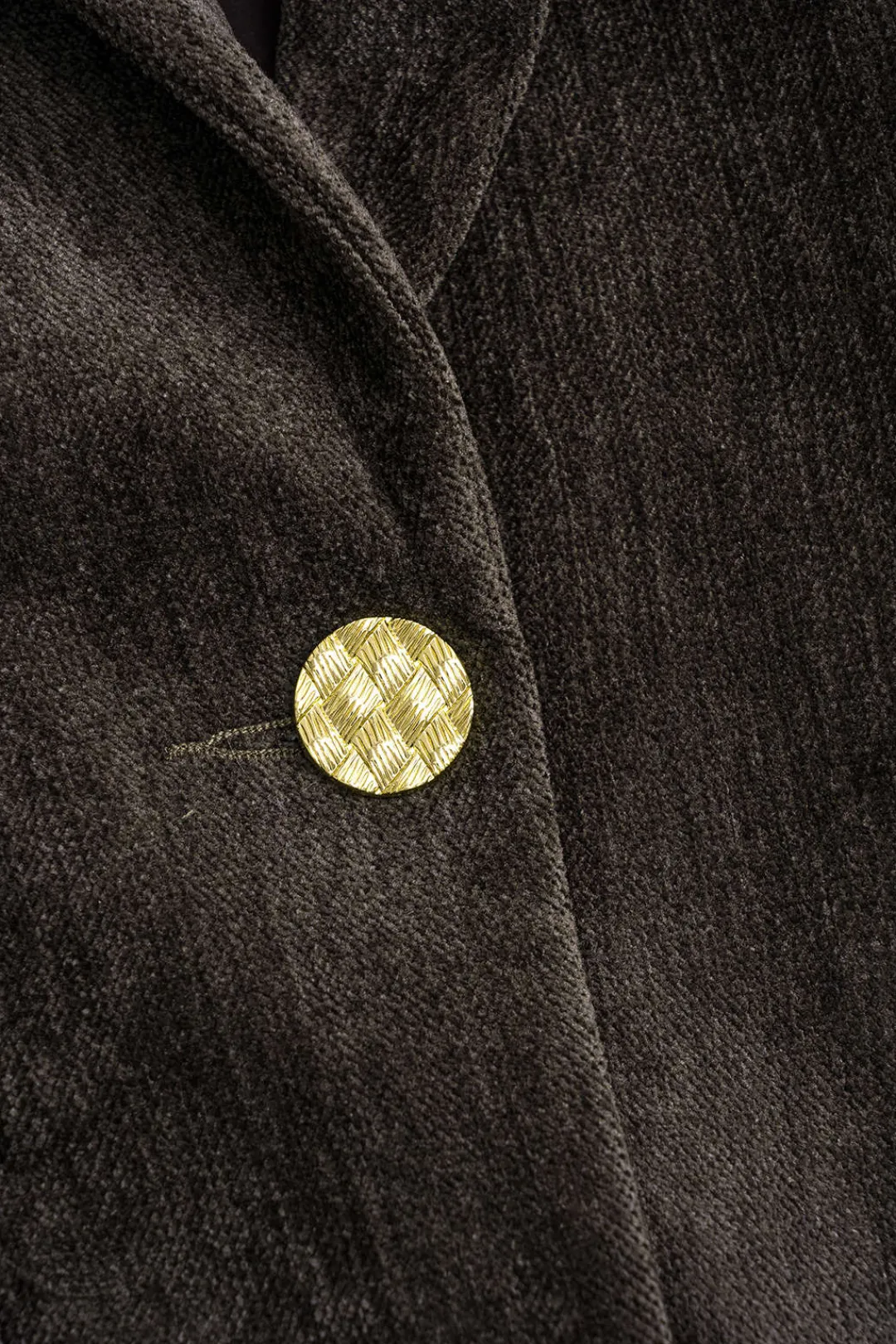 MICAS Blazers|Pant Sets-Notched Lapel Fake Button Pocket Blazer And Flared Leg Trousers Set BROWN