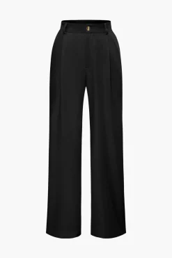 MICAS Pant Sets-Notched Lapel Tie Back Vest And Straight Leg Suit Pants Set