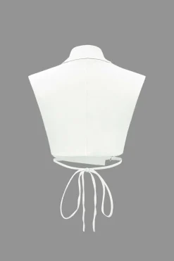 MICAS Pant Sets-Notched Lapel Tie Back Vest And Straight Leg Suit Pants Set