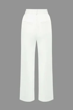 MICAS Pant Sets-Notched Lapel Tie Back Vest And Straight Leg Suit Pants Set