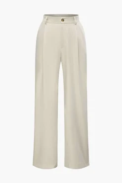 MICAS Pant Sets-Notched Lapel Tie Back Vest And Straight Leg Suit Pants Set