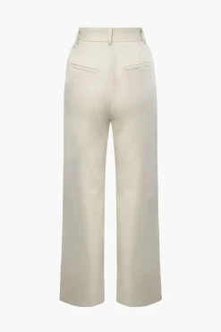 MICAS Pant Sets-Notched Lapel Tie Back Vest And Straight Leg Suit Pants Set