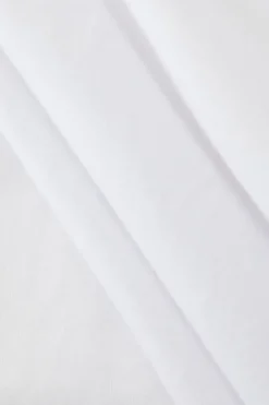 MICAS T-Shirts-Number 5 Embroidered Knot Hem T-shirt WHITE