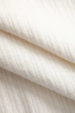 MICAS Knit Tops-Off Shoulder Ribbed Knit Mini Dress