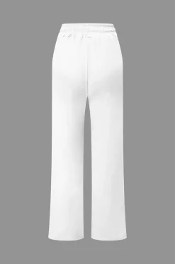 MICAS Pant Sets-Off Shoulder Ruched Asymmetric Top And Straight Leg Pants Set