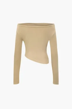 MICAS Pant Sets-Off Shoulder Ruched Asymmetric Top And Straight Leg Pants Set