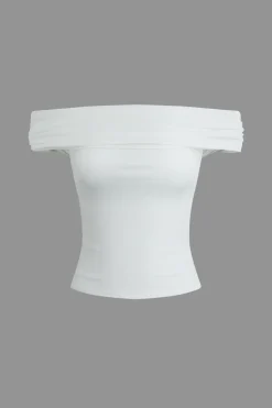 MICAS T-Shirts-Off-Shoulder Wrap T-shirt