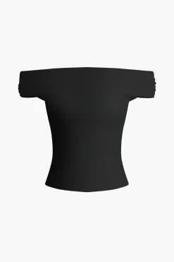 MICAS T-Shirts-Off-Shoulder Wrap T-shirt