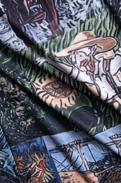 MICAS Pant Sets-Oil Painting Pattern Drawstring Strappy Top And Pocket Trousers Set MULTICOLOR