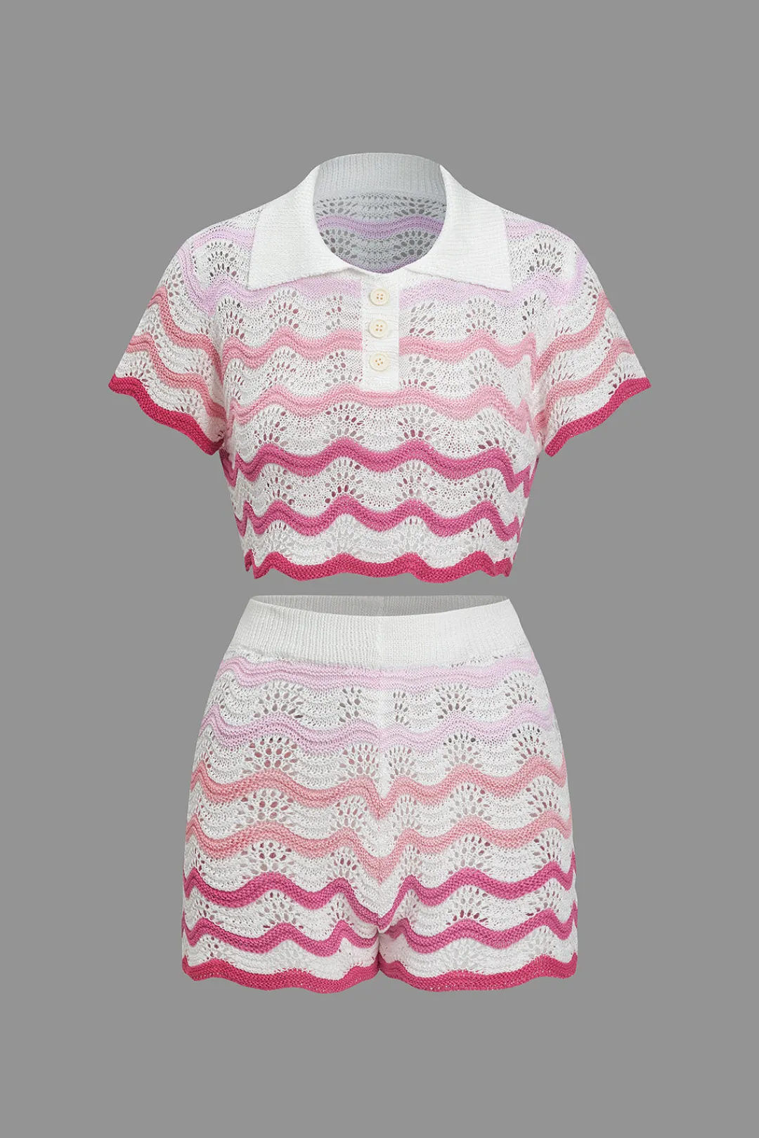 MICAS Knit Sets-Ombre Knit Color Block Mini Skirt Set Contrast Color