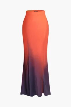 MICAS Skirts-Ombre Mermaid Maxi Skirt MULTICOLOR