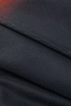 MICAS Skirts-Ombre Mesh Midi Skirt Contrast Color