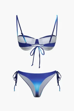 MICAS Swimwear-Ombre Print Tie-Up Bikini Set BLUE