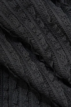 MICAS Midi Dresses-One Shoulder Asymmetric Midi Dress BLACK