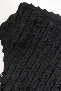 MICAS Midi Dresses-One Shoulder Asymmetric Midi Dress BLACK