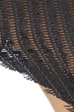 MICAS Midi Dresses-One Shoulder Asymmetric Midi Dress BLACK