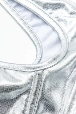 MICAS Corset & Bustier Tops-One Shoulder Corset Top BLACK