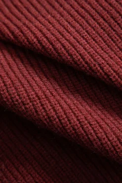 MICAS Outerwear|Outerwear-Open Front Long Knit Cardigan BURGUNDY