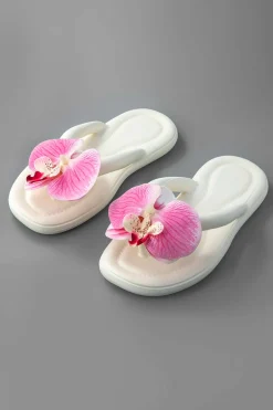 MICAS Shoes|Shoes-Orchid Decoration Flip Flop Slippers