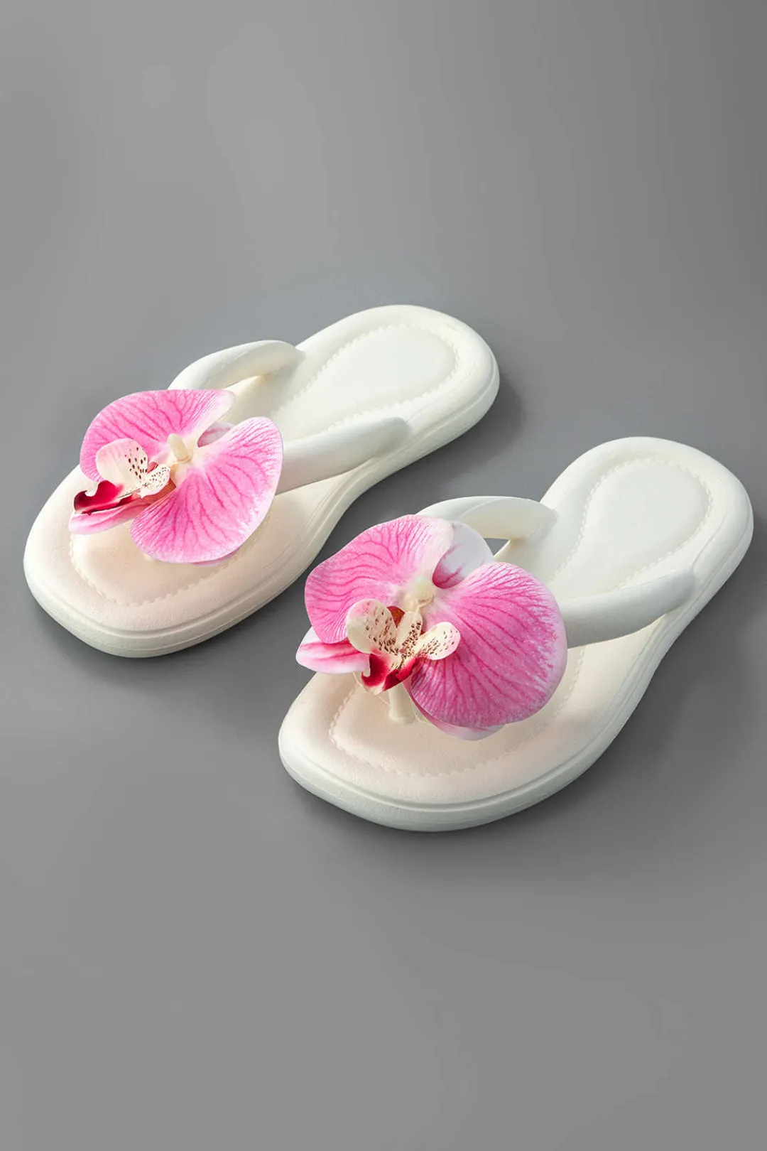 MICAS Shoes|Shoes-Orchid Decoration Flip Flop Slippers
