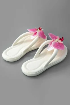 MICAS Shoes|Shoes-Orchid Decoration Flip Flop Slippers