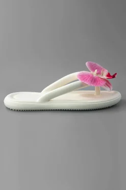 MICAS Shoes|Shoes-Orchid Decoration Flip Flop Slippers