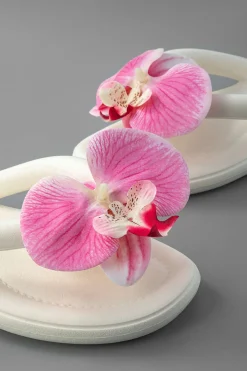 MICAS Shoes|Shoes-Orchid Decoration Flip Flop Slippers
