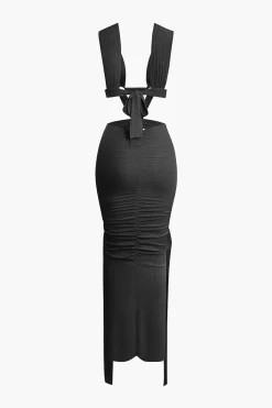 MICAS Maxi Dresses-O-Ring Cut Out Ruched Maxi Dress