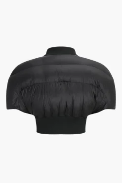 MICAS Outerwear|Outerwear-Padded Zipper Cropped Puffer BLACK