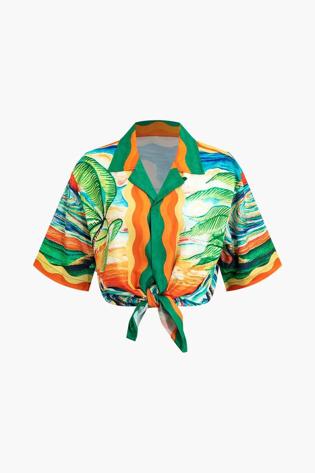 MICAS Short Sets-Palm Tree Print Shorts Set MULTICOLOR