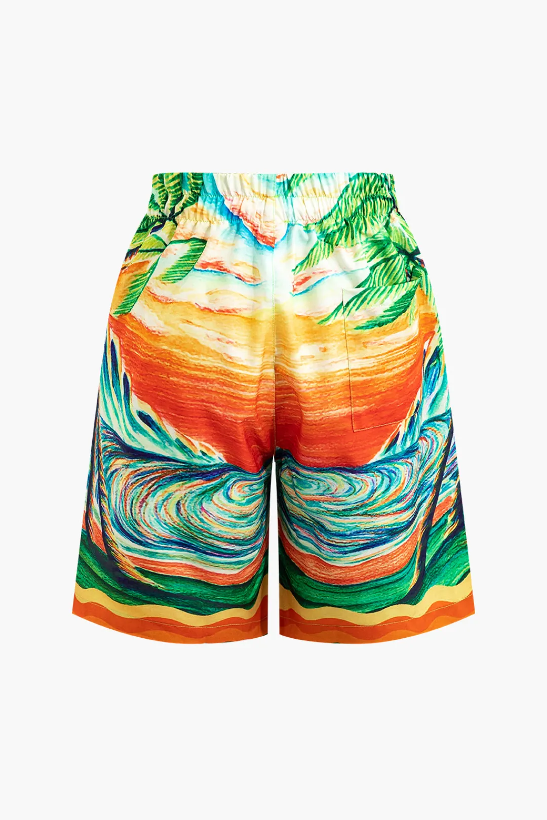 MICAS Short Sets-Palm Tree Print Shorts Set MULTICOLOR