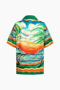 MICAS Short Sets-Palm Tree Print Shorts Set MULTICOLOR