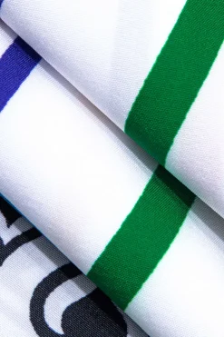 MICAS Skirt Sets-Paris Print Tie Front Crop Top And Geometric Skirt Set WHITE