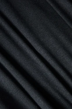 MICAS Bodysuits-Patchwork Faux Leather Long Sleeve Bodysuit BLACK