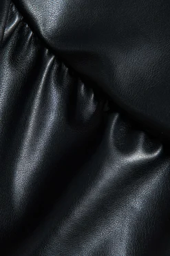 MICAS Skirts-Patchwork Faux Leather Tie Front Mini Skirt