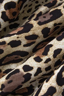 MICAS Mini Dresses-Patchwork Leopard Print Puffy Strapless Mini Dress Contrast Color