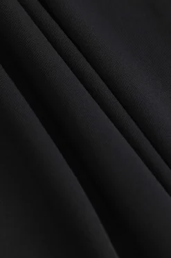 MICAS Mini Dresses|Long Sleeve Dresses-Patchwork Long Sleeve Off Shoulder Mini Dress BLACK