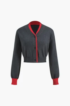 MICAS Long Sleeve Tops|Long Sleeves Tops-Patchwork Long-Sleeve Shirt GRAY