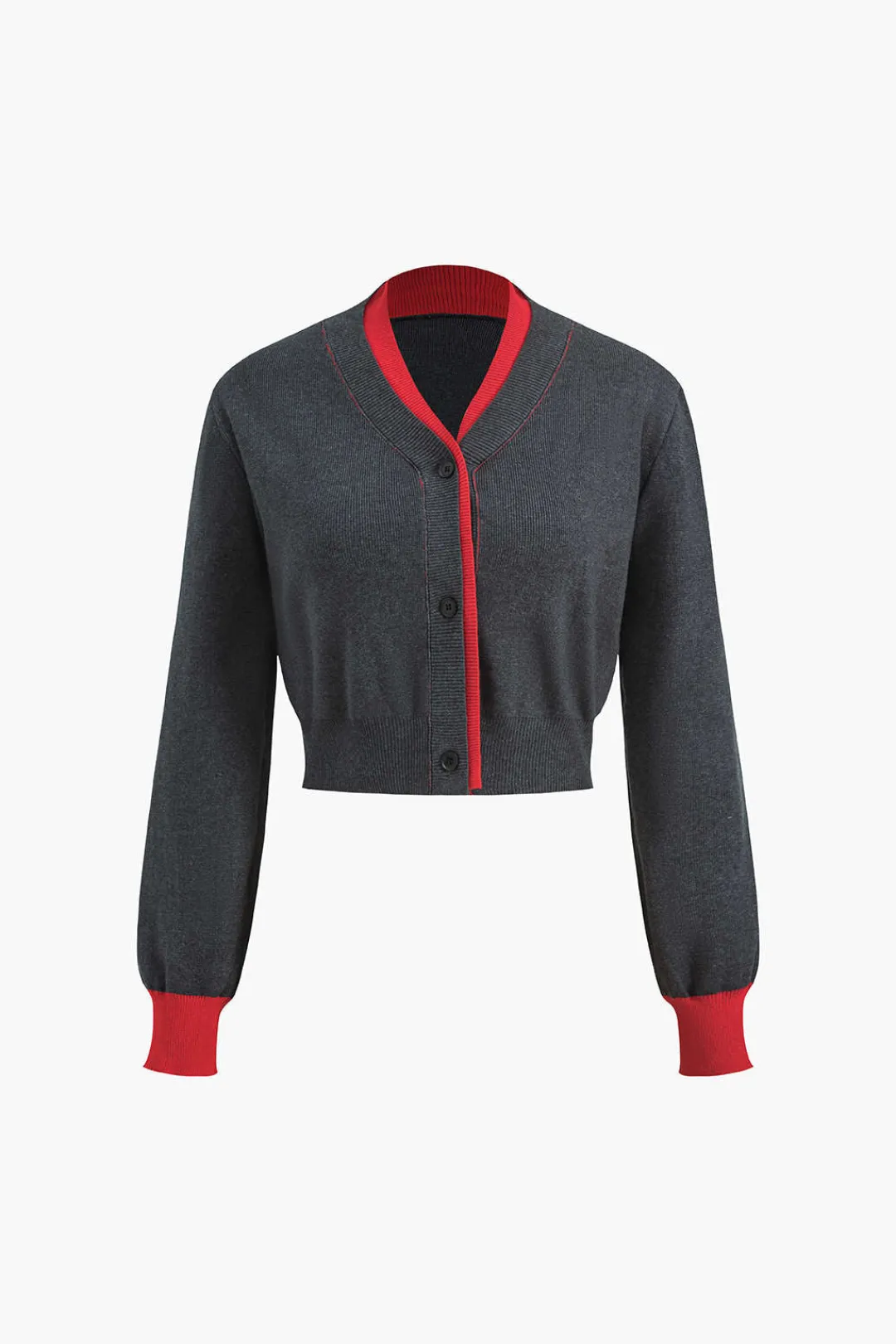 MICAS Long Sleeve Tops|Long Sleeves Tops-Patchwork Long-Sleeve Shirt GRAY