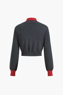 MICAS Long Sleeve Tops|Long Sleeves Tops-Patchwork Long-Sleeve Shirt GRAY