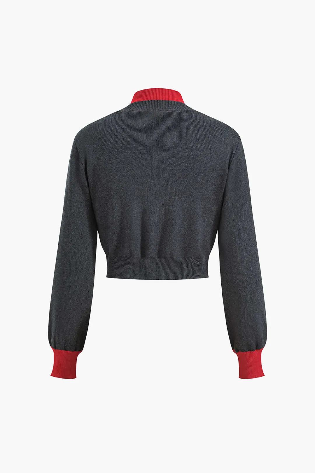 MICAS Long Sleeve Tops|Long Sleeves Tops-Patchwork Long-Sleeve Shirt GRAY