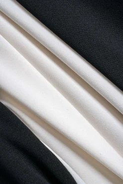 MICAS Long Sleeve Dresses|Maxi Dresses-Patchwork Pleated Long Sleeve Maxi Dress BLACK